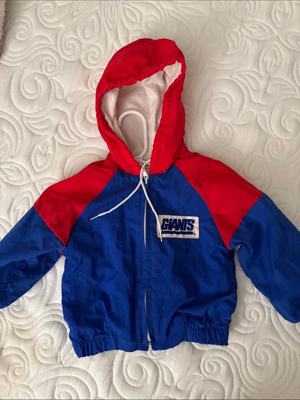 Giants Red and Royal Blue Hooded Windbreaker Jacket